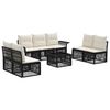 vidaXL Conjunto de Sof&aacute; de Jardim 8 unid. Preto vime PE