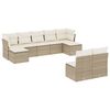 vidaXL 9 pcs conjunto de sof&aacute;s p/ jardim com almofad&otilde;es vime PE bege