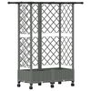 vidaXL Cama Elevada com Treli&ccedil;a e Telhado Cinzento-claro PP