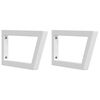 vidaXL Suportes de prateleira p/lavat&oacute;rio 2pcs a&ccedil;o trapezoidais branco