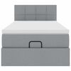 vidaXL Cama otomana com colch&atilde;o 90x200 cm tecido cinzento claro