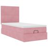 moldura de cama otomana vidaXL com colch&otilde;es rosa 100x200cm veludo