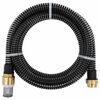 vidaXL Mangueira de suc&ccedil;&atilde;o com conectores de lat&atilde;o 1,1" 3 m PVC preto