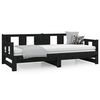 vidaXL Estrutura sofá-cama de puxar 2x(90x190) cm pinho maciço preto