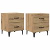 vidaXL Arm&aacute;rio de cama 2 pcs Carvalho Artesanal 40 x 35 x 47,5 cm