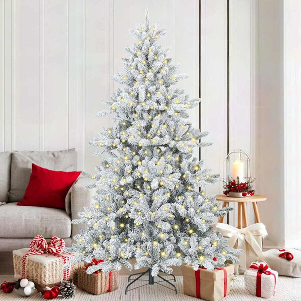 vidaXL &Aacute;rvore de Natal Articulada Artificial Branco 180 cm PVC e A&ccedil;o