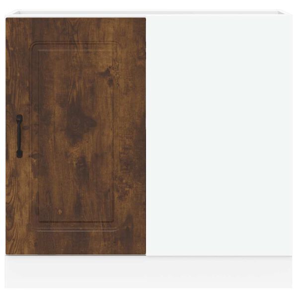 vidaXL Arm&aacute;rio cozinha baixo Kalmar madeira trabalhada carvalho fumado