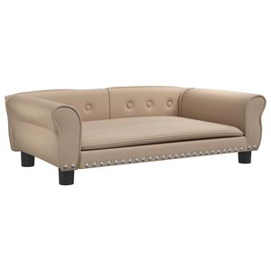 vidaXL Cama para c&atilde;es 95x55x30 cm couro artificial cor cappuccino