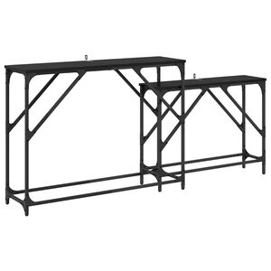 vidaXL Aparador 2 pcs Carvalho Preto 100 x 28 x 75 cm