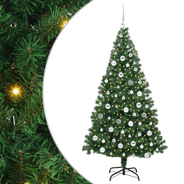 vidaXL &Aacute;rvore de Natal Artificial Verde 180 cm PVC, A&ccedil;o e Pl&aacute;stico