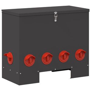 vidaXL Comedouro para galinha Preto 60,5 x 29 x 51 cm 25 kg