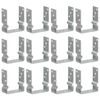 vidaXL &Acirc;ncoras de veda&ccedil;&atilde;o 12 pcs 12x6x15 cm a&ccedil;o galvanizado prateado