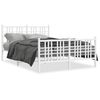 vidaXL Estrutura de cama com cabeceira e p&eacute;s 120x200 cm metal branco