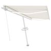vidaXL Toldo retr&aacute;til manual com LED 400x350 cm cor creme