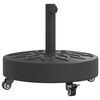 vidaXL Base p/ guarda-sol c/ rodas p/ postes de &Oslash;38/48mm 27 kg redondo