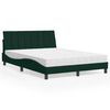 vidaXL Cama com colch&atilde;o Hanko 140x200 cm veludo verde-escuro