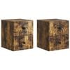 vidaXL Gabinete de Canto Montado na Parede 2 pcs Carvalho Fumado