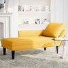 vidaXL Chaise lounge com almofada tecido corduroy amarela claro