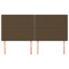 vidaXL Cabeceira Castanho Escuro 200x5x118/128 cm Tecido