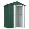 vidaXL Abrigo de jardim 126x97,5x177 cm a&ccedil;o galvanizado verde
