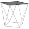 vidaXL Mesa de centro 50x50x55 cm a&ccedil;o inoxid&aacute;vel prateado e preto