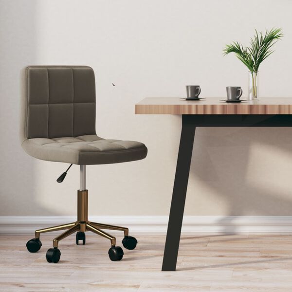 vidaXL Cadeira de jantar girat&oacute;ria veludo cinzento-claro