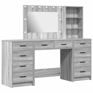 vidaXL Mesa de vestir 3 unid. Cinza Sonoma 78,5 x 41 x 135 cm