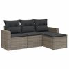 vidaXL 4 pcs conjunto sof&aacute;s de jardim c/ almofad&otilde;es vime PE cinzento