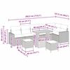 vidaXL Conjunto de Sof&aacute; de Jardim 9 pcs Cinzeto vime PE