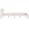 vidaXL Estrutura de cama casal 135x190 cm madeira maci&ccedil;a branco