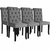 vidaXL Cadeiras de jantar 6 pcs tecido cinzento-escuro