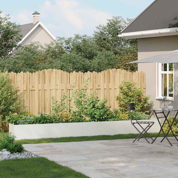 vidaXL Vaso floreira 360x40x40 cm aço laminado a frio branco