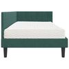 vidaXL Estrutura de Cama de Canto com Colch&atilde;o 2 pcs Verde Veludo