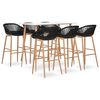 vidaXL 7 pcs conjunto de bar branco e preto