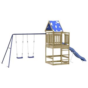 vidaXL Conjunto de brincar para exterior madeira de pinho impregnada