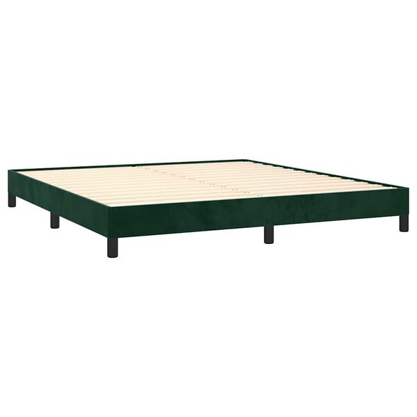 vidaXL Estrutura de cama sem colch&atilde;o 160x200 cm veludo verde-escuro