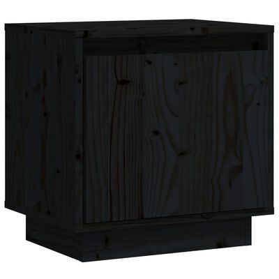 vidaXL Mesa de cabeceira 40x30x40 cm madeira de pinho maciça preto