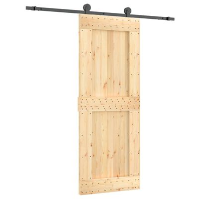VidaXL Porta de correr com ferragens 80x210 cm madeira de pinho maciça
