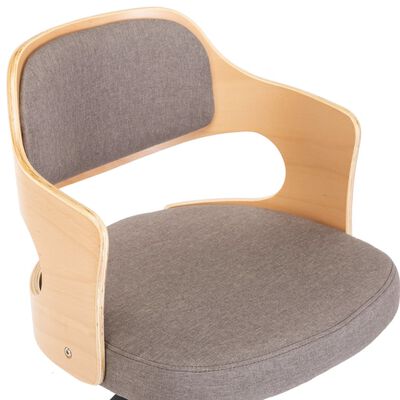 vidaXL Cadeiras jantar 2 pcs madeira curvada/tecido cinza-acastanhado