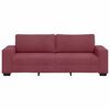 vidaXL Sof&aacute; de 3 lugares tecido 220x77x82 cm vermelho tinto