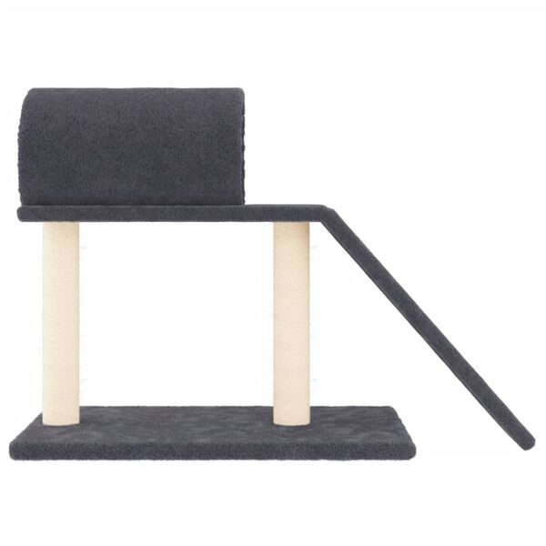 vidaXL Postes arranhadores p/ gatos túnel/escada 55,5 cm cinza-escuro
