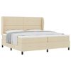 vidaXL Cama Box com cabeceira Creme 200 x 200 cm tecido