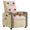 vidaXL Poltrona de massagens reclin&aacute;vel tecido cor creme