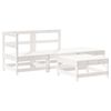 vidaXL 4 pcs conjunto lounge de jardim madeira de pinho maci&ccedil;a branco