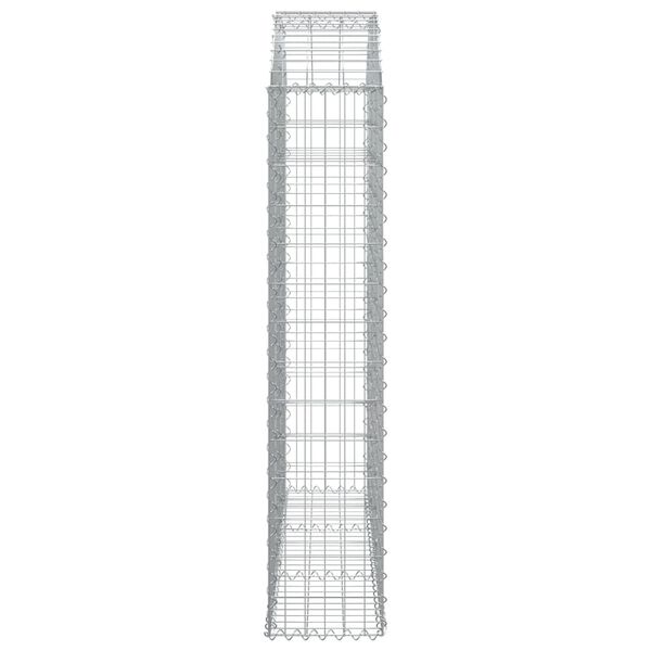 vidaXL Cesto gabião arqueado 150x30x140/160 cm ferro galvanizado