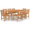 vidaXL Conjunto de jantar de jardim de 9 pe&ccedil;as 200x100 cm madeira de teca maci&ccedil;a