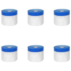 vidaXL Filme de m&aacute;scara com fita adesiva 6 unid. Transparente e Azul