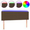 vidaXL Cabeceira de cama c/ luzes LED tecido 144x5x78/88 cm castanho