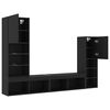 vidaXL Gabinete para TV 4 pcs Carvalho preto Madeira processada