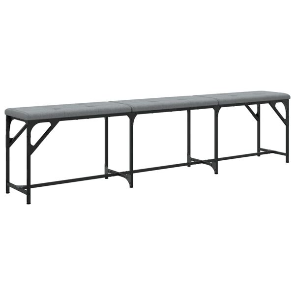 vidaXL Banco de jantar 186x32x45 cm aço e tecido cinzento-claro
